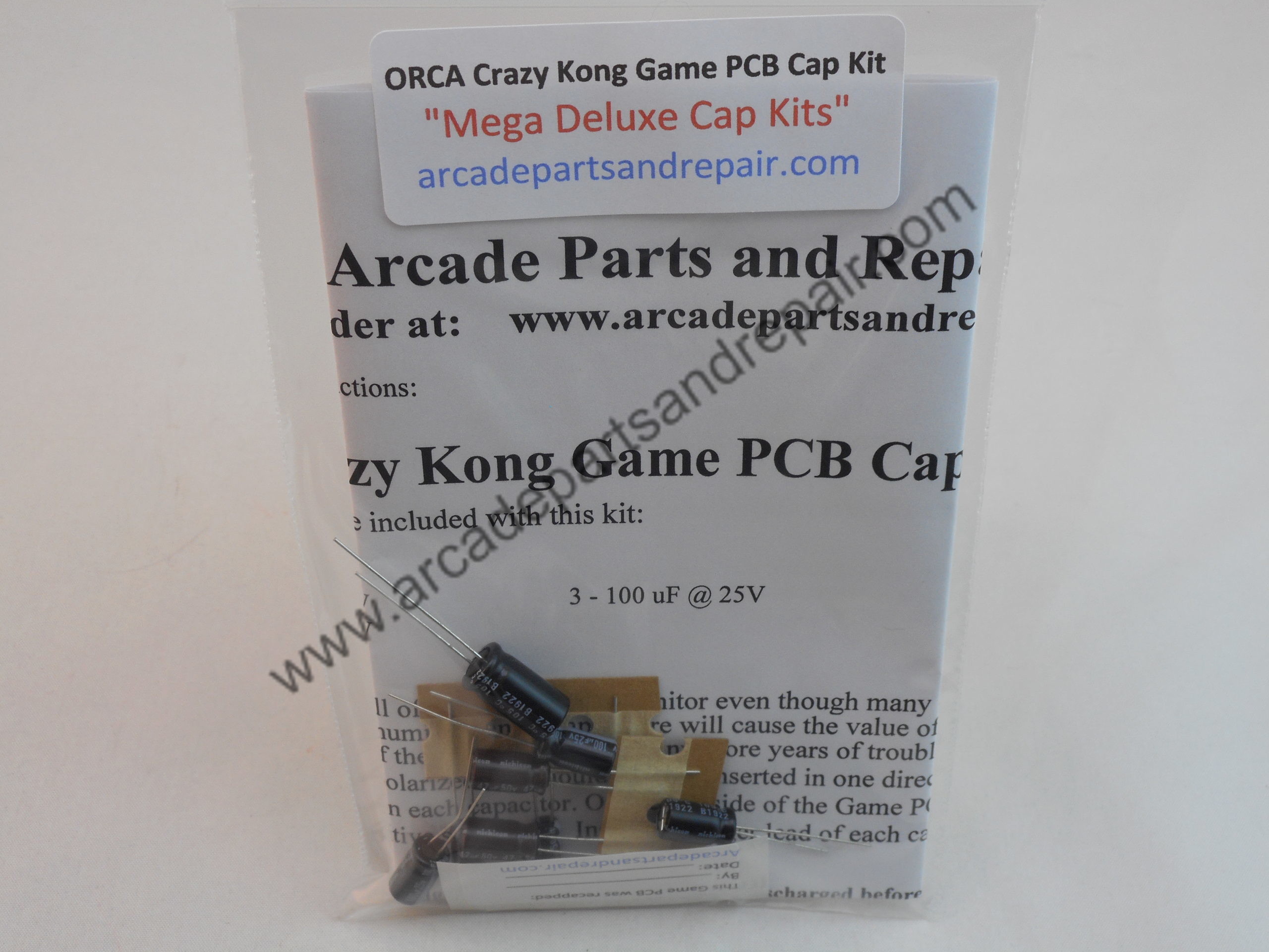 ORCA Crazy Kong Game PCB Cap Kit 105C Nichicon