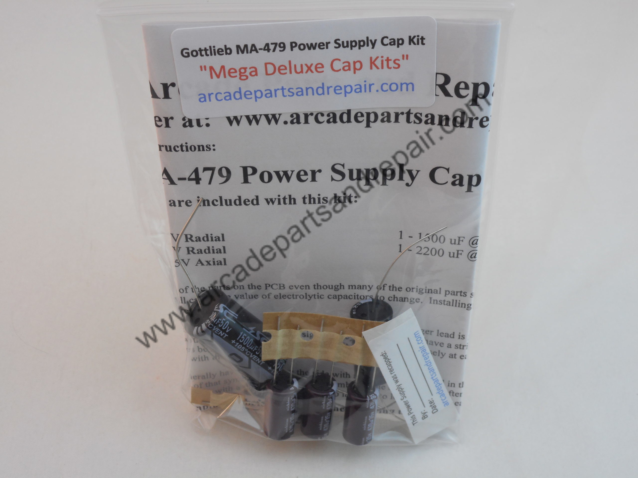 Gottlieb MA-479 Power Supply 105c Cap Kit Nichicon