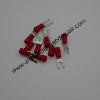 Spade Terminal #6 Partially Insulated Red (10 Pieces) (QD1012)