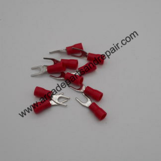 Spade Terminal #8 Partially Insulated Red (10 Pieces) (QD1014)