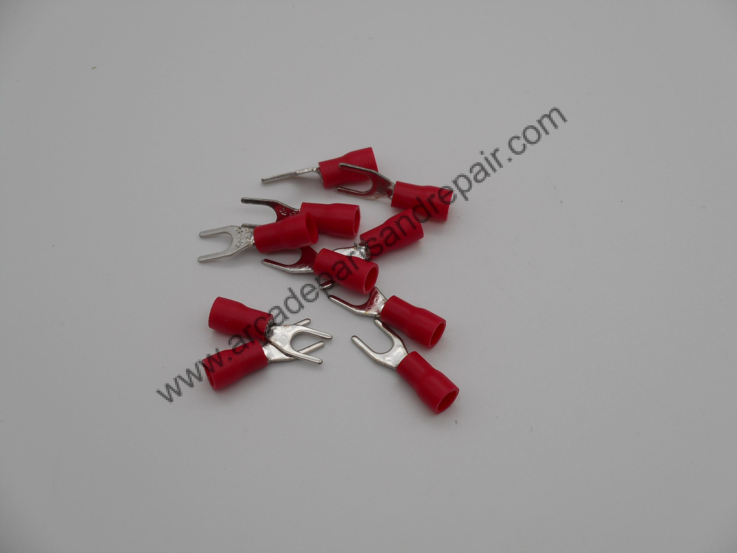 Spade Terminal #8 Partially Insulated Red (10 Pieces) (QD1014)
