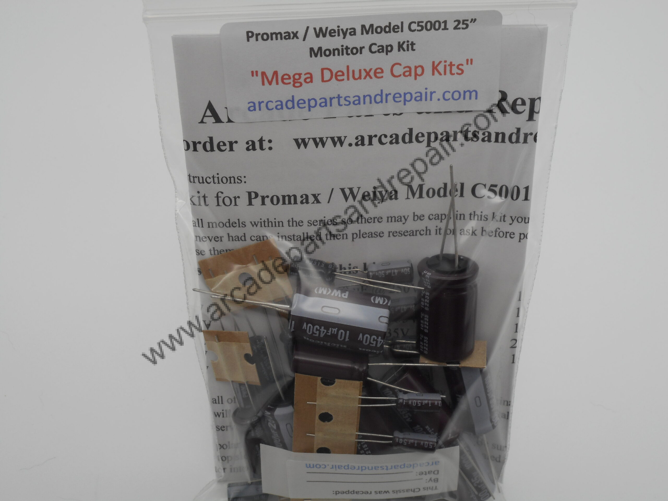 Promax / Wei-Ya Model C5001 25" Monitor Cap Kit 105C Nichicon