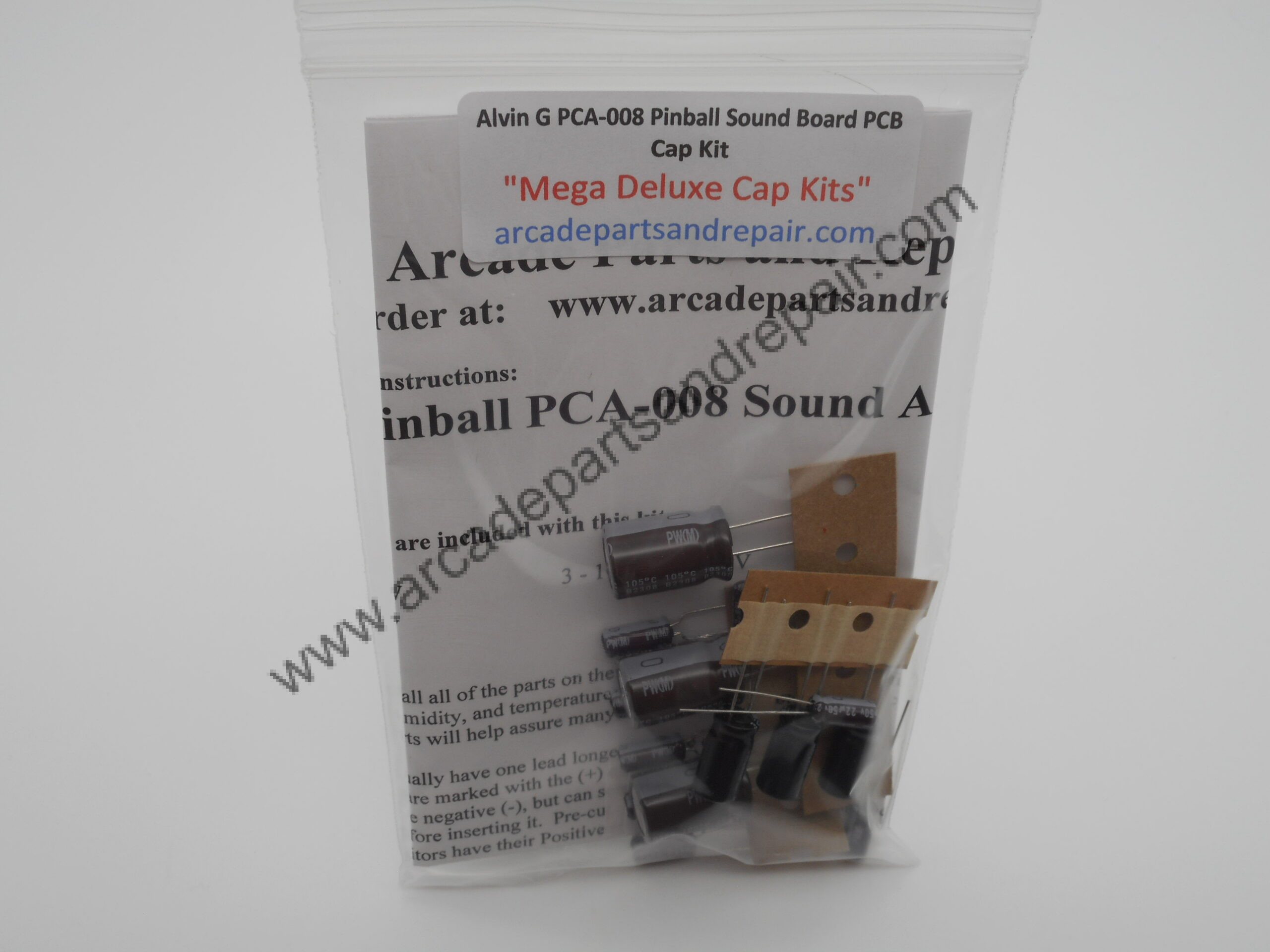 Alvin G PCA-008 Pinball Sound Board 105C Cap Kit Nichicon