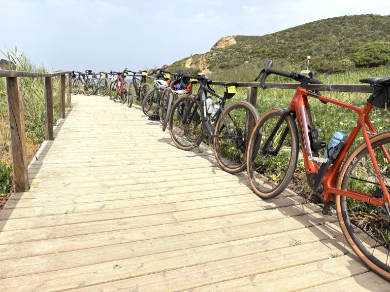 Bikes along a path in Portugal