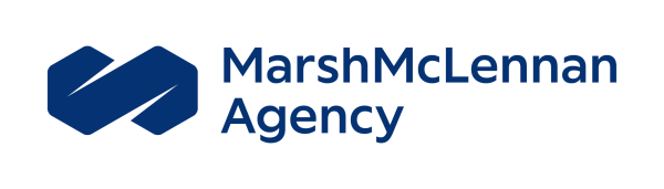 This image features the corporate logo for MarshMcLennan Agency set against a white background. Icon/Emblem: On the left, there is a geometric icon resembling a stylized infinity symbol or interlocking ribbon. It consists of two angled, rounded shapes in a deep navy blue, separated by a sharp diagonal white slash through the middle. Typography: To the right of the icon, the brand name is written in a clean, modern, dark navy blue sans-serif typeface across two lines: Top line: MarshMcLennan (set in bold with no spacing between the words) Bottom line: Agency (set in a slightly lighter/thinner font weight)
